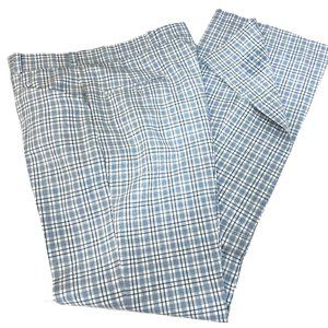 Jaymar Disco Flare Blue White Plaid Leisure Pants 70’s Vtg